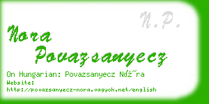 nora povazsanyecz business card